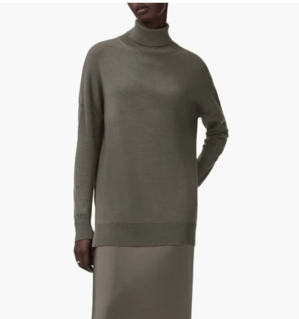 NWT AllSaints Green Juno Turtleneck Sweater- size L